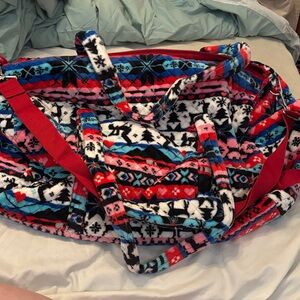 Vera Bradley Red and Blue Patterned Travel Bag